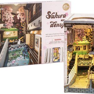 Rolife Sakura Densya 3D Wooden DIY Miniature House Book Nook Set